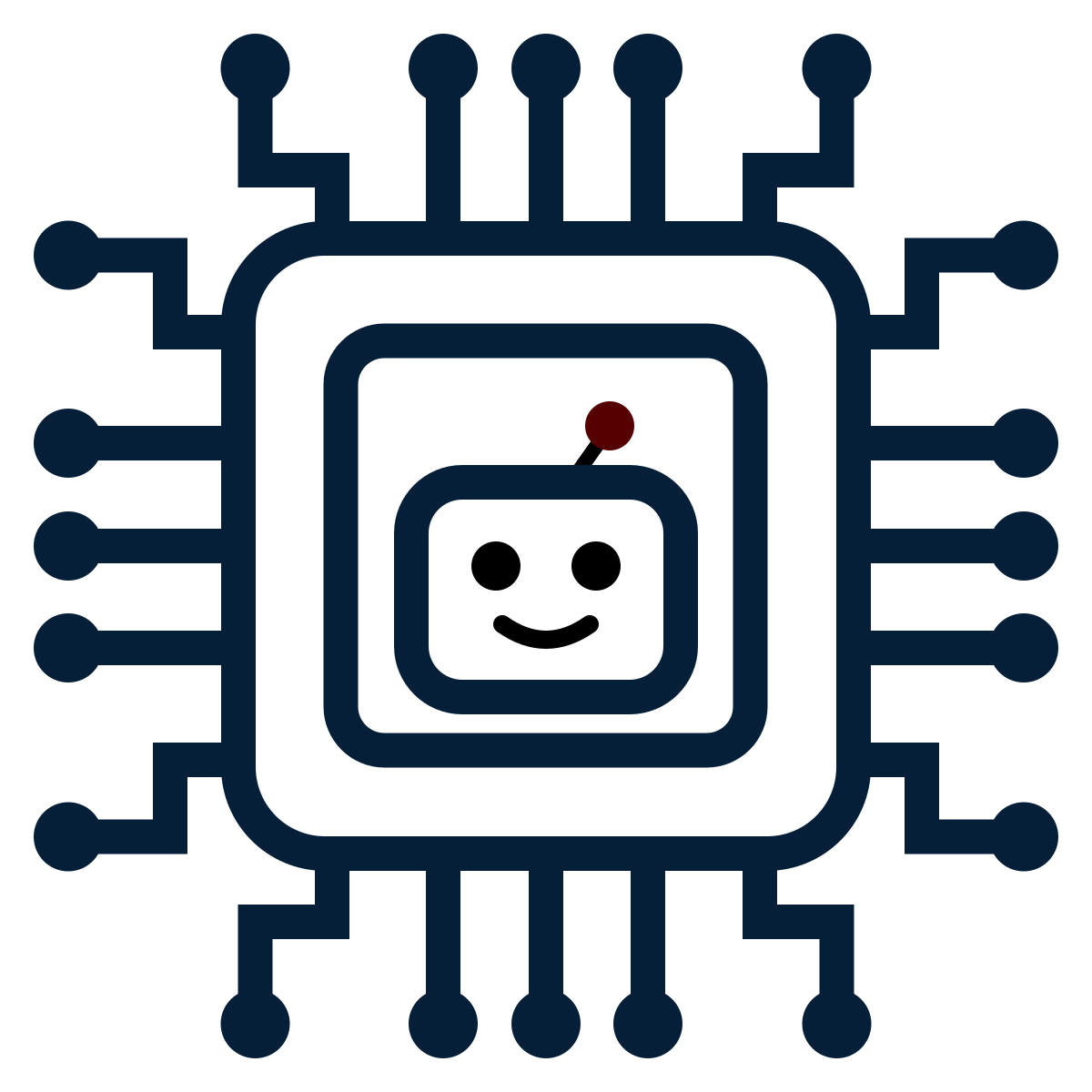 Ingo's avatar: a smiling robot head inside the Caffeinated Dev chip logo, with a maroon antenna ball